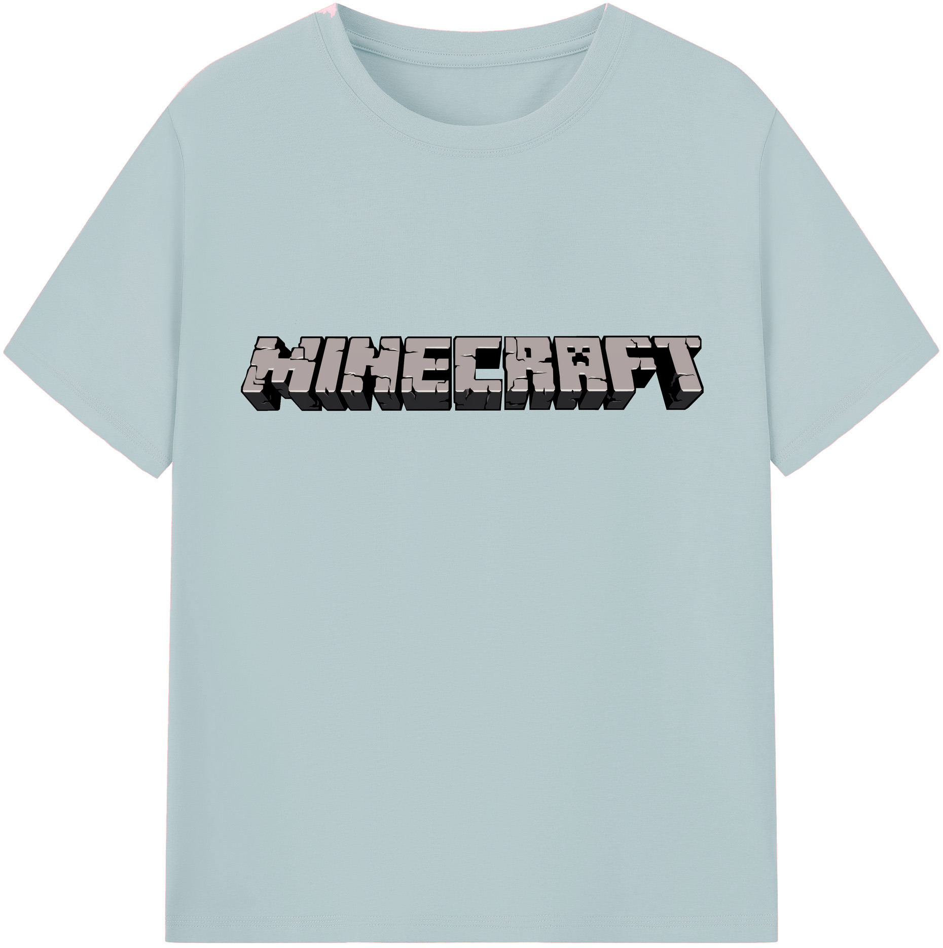 （画像用） マインクラフト ブロックの世界 Minecraft MC Block world 綿100％半袖Tシャツ（フロントプリント）